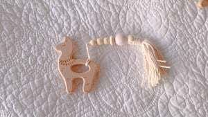 Llama with tassels Wooden Teething Toy - LUXE + RO