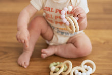 Silicone and Wood Ring Teething Toy | Soft Pink - LUXE + RO