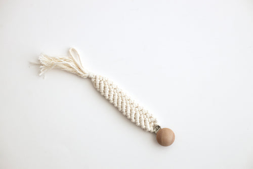 Macrame Pacifier Holder | Braided Natural