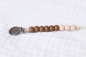 The Luxie Pacifier Clip | Taupe - LUXE + RO