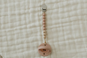 The Luxie Pacifier Clip | Soft Pink Blush - LUXE + RO