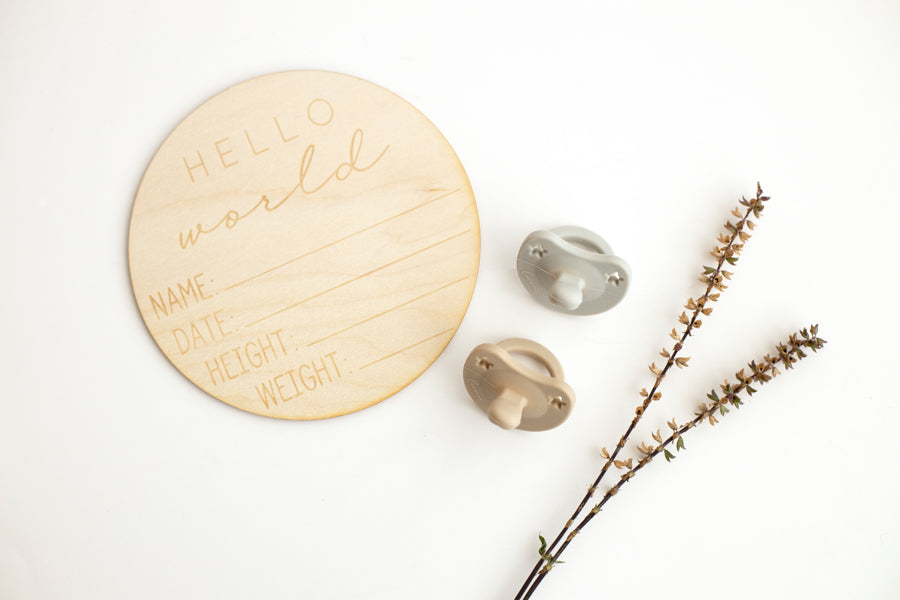 Wood Sign | Hello World Circle