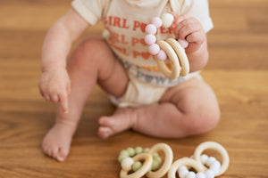 Silicone and Wood Ring Teething Toy | Periwinkle Lila - LUXE + RO