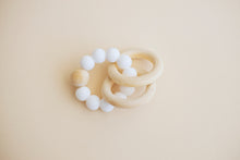 Silicone and Wood Ring Teething Toy | White - LUXE + RO