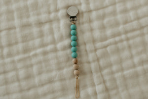 The Luxie Pacifier Clip | Aqua Blue - LUXE + RO